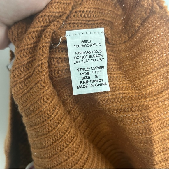 NWT L Love Brown Leopard Print Long SleeveMini Sweater Dress Women’s Size Small - Picture 5 of 6